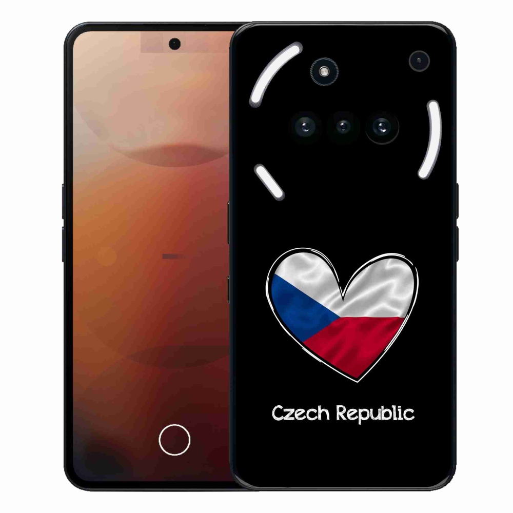 Zselés borító mmCase a Nothing Phone (3a) - szív zászló fekete háttérrel