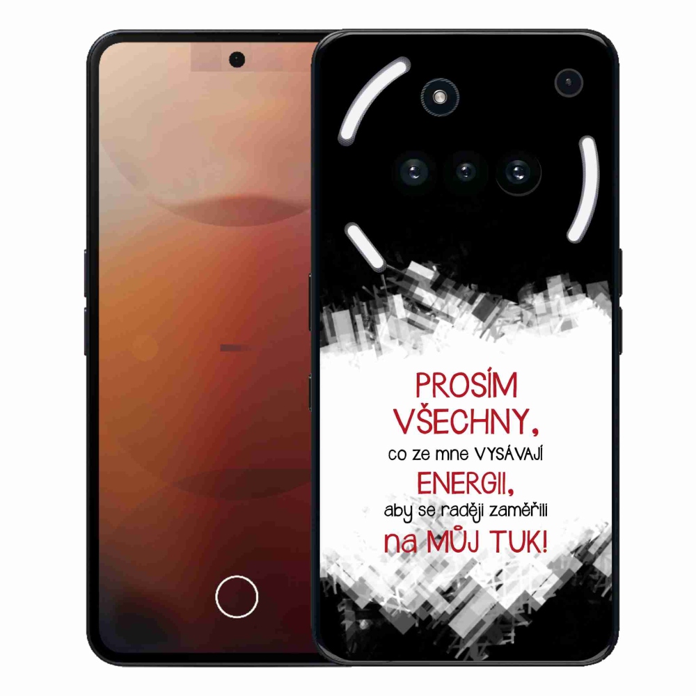 Zselés borító mmCase a Nothing Phone (3a) - vicces szöveg 1 piros