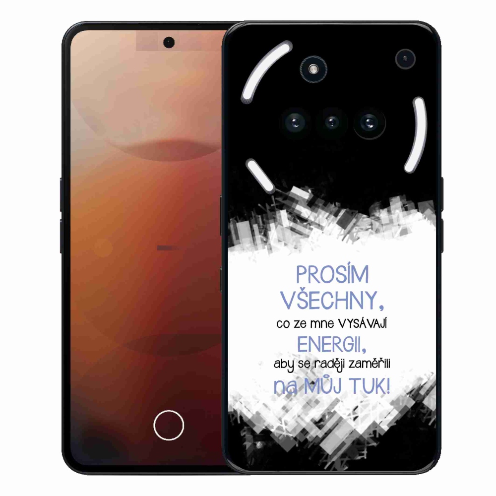 Zselés borító mmCase a Nothing Phone (3a) - vicces szöveg 1 kék