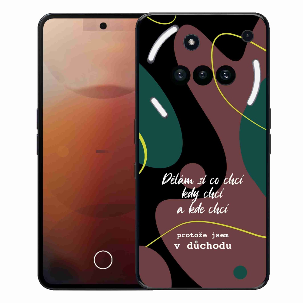 Zselés borító mmCase a Nothing Phone (3a) - vicces szöveg 10 fekete háttérrel