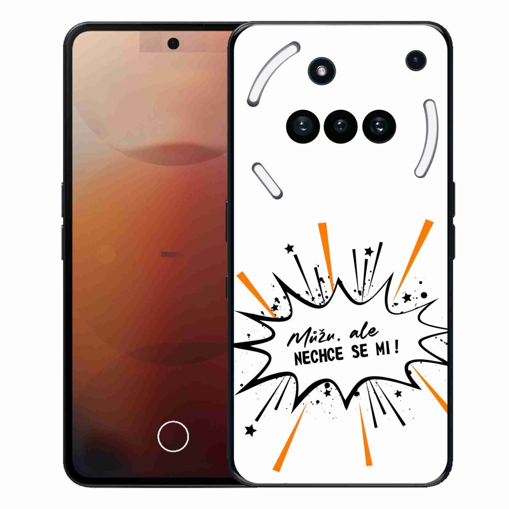 Zselés borító mmCase a Nothing Phone (3a) - vicces szöveg 11 fehér háttér