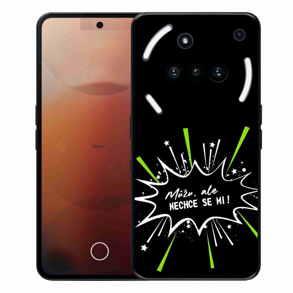 Zselés borító mmCase a Nothing Phone (3a) - vicces szöveg 11 fekete háttér