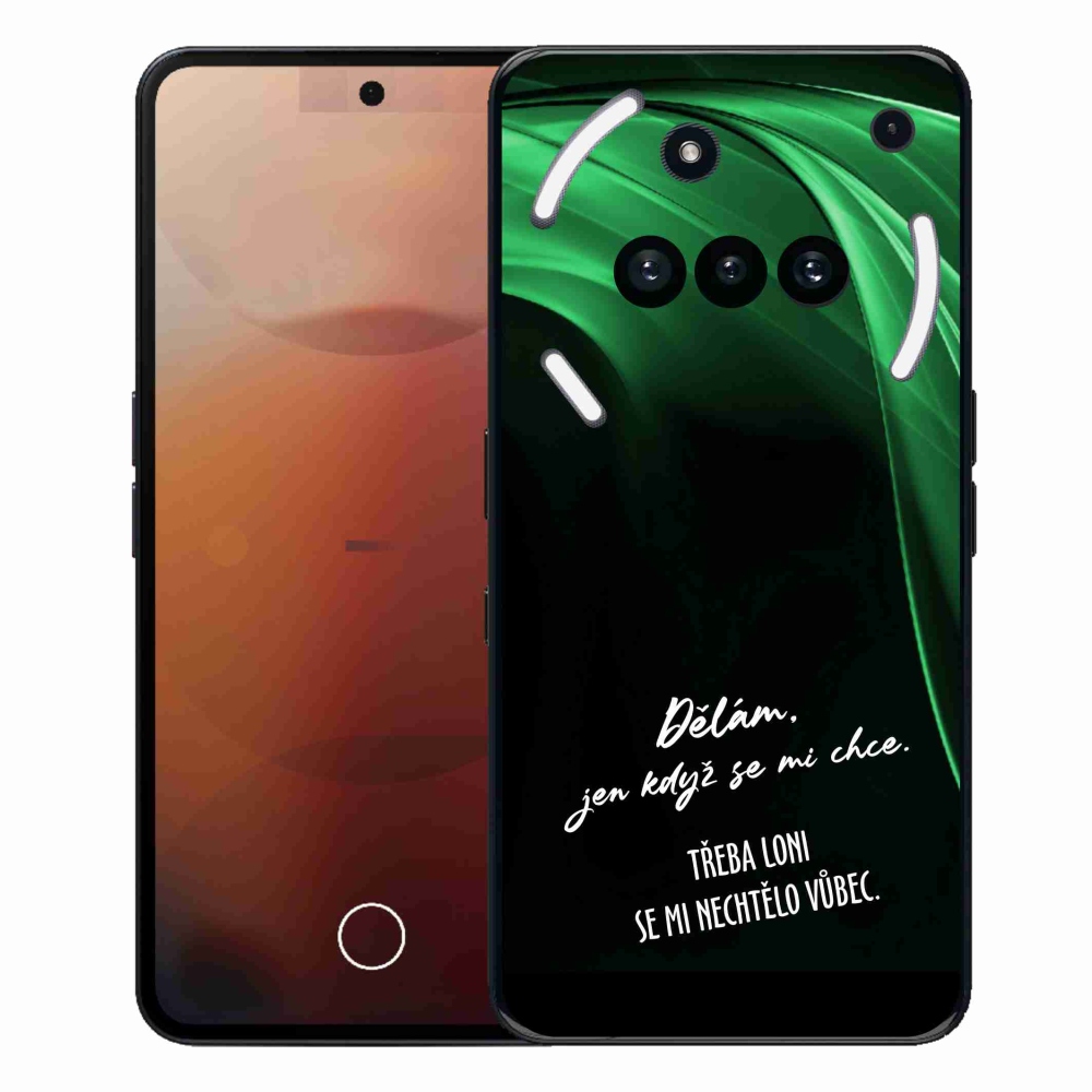 Zselés borító mmCase a Nothing Phone (3a) telefonhoz - vicces szöveg 12 fekete háttér