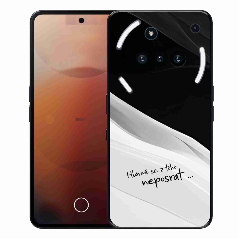 Zselés borító mmCase a Nothing Phone (3a) telefonhoz - vicces szöveg 13 fekete-fehér háttérrel