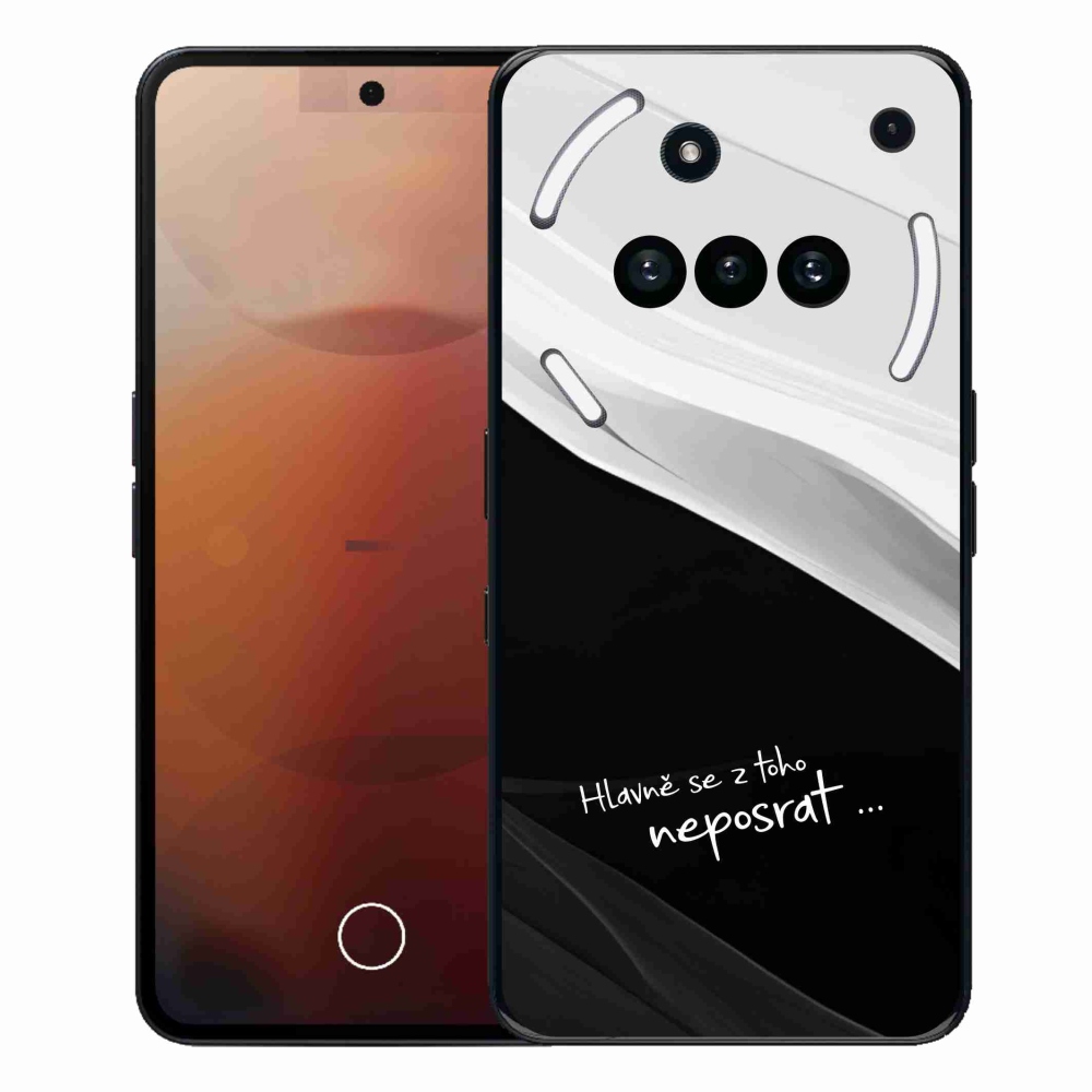 Zselés borító mmCase a Nothing Phone (3a) telefonhoz - vicces szöveg 13 fekete-fehér háttérrel