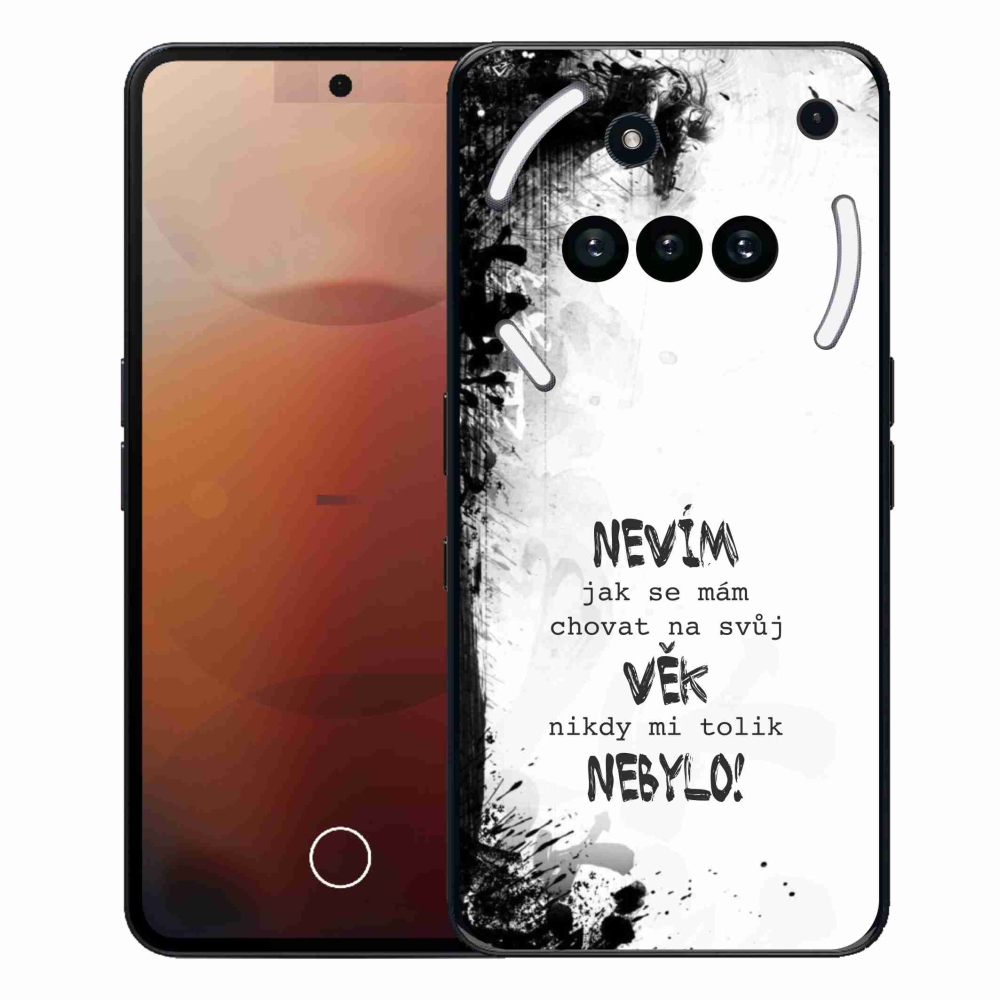 Zselés borító mmCase a Nothing Phone (3a) - vicces szöveg 14 fehér háttérrel