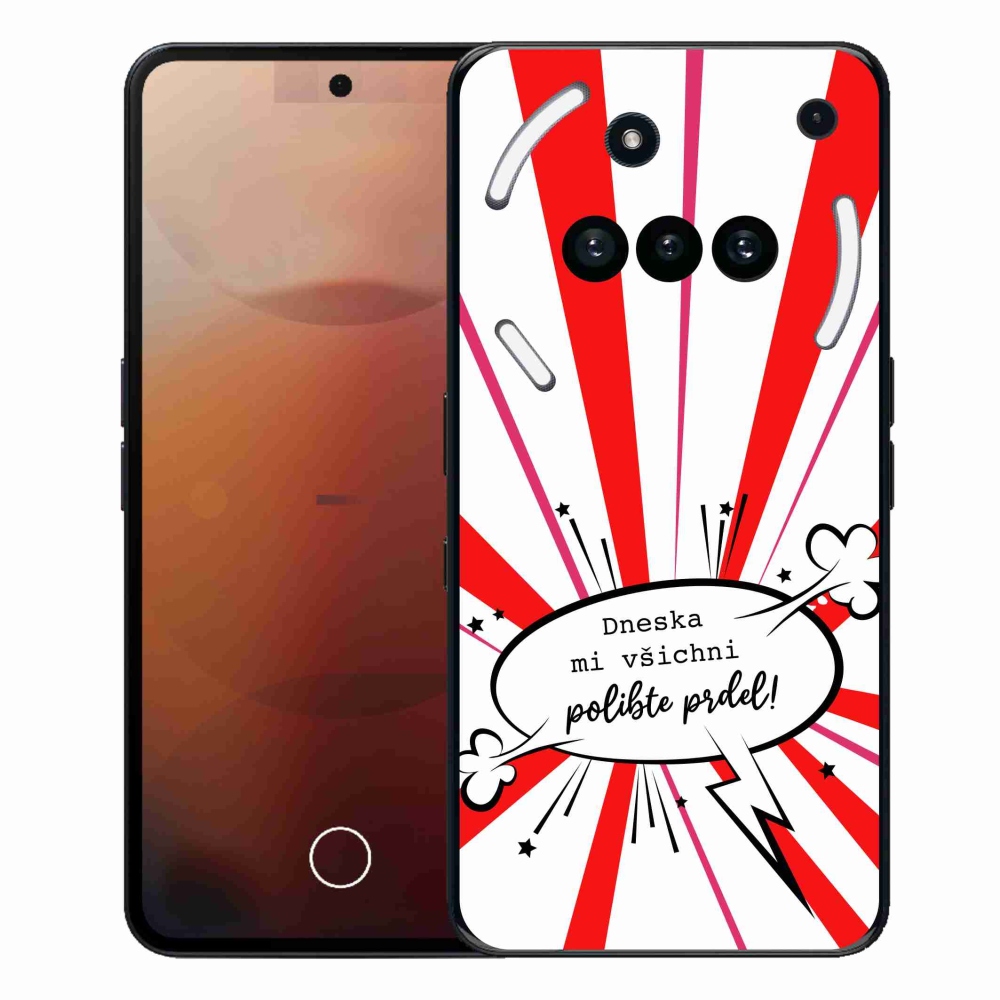 Zselés borító mmCase a Nothing Phone (3a) - vicces szöveg 15 fehér háttérrel
