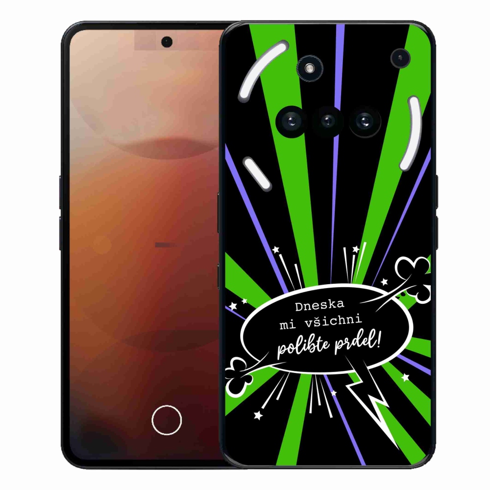 Zselés borító mmCase a Nothing Phone (3a) - vicces szöveg 15 fekete háttérrel