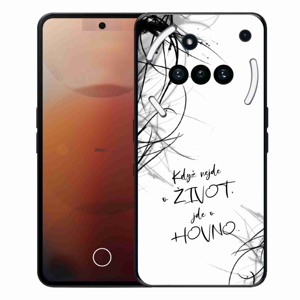 Zselés borító mmCase a Nothing Phone (3a) - vicces szöveg 16 fehér háttérrel