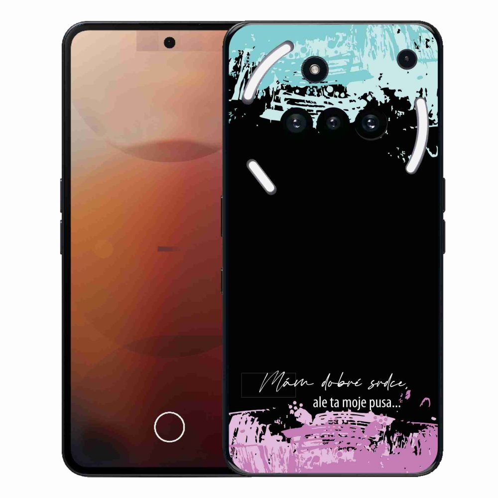 Gél borító mmCase a Nothing Phone (3a) - vicces szöveg 3 fekete háttérrel
