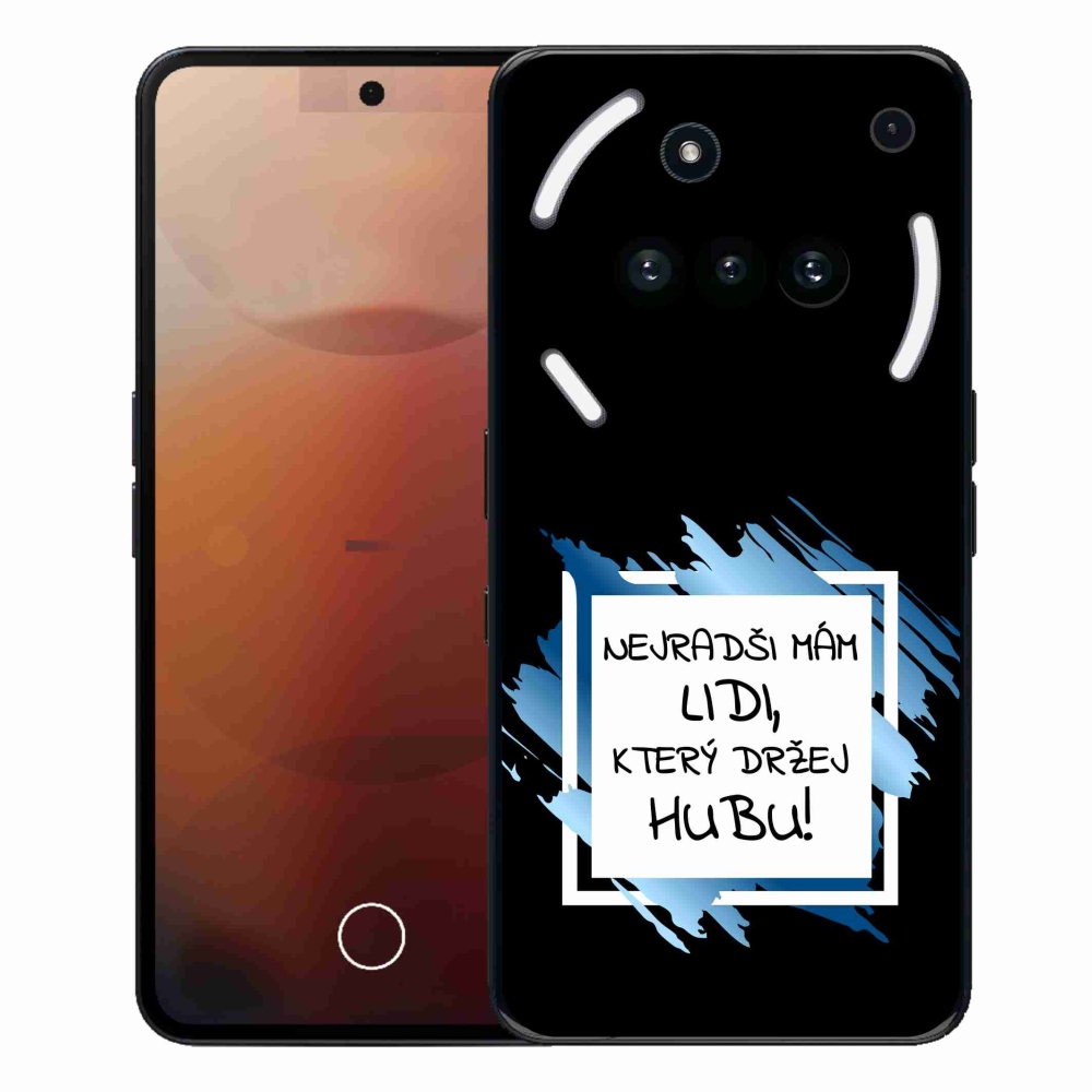 Zselés borító mmCase a Nothing Phone (3a) - vicces szöveg 7 fekete-fehér háttérrel
