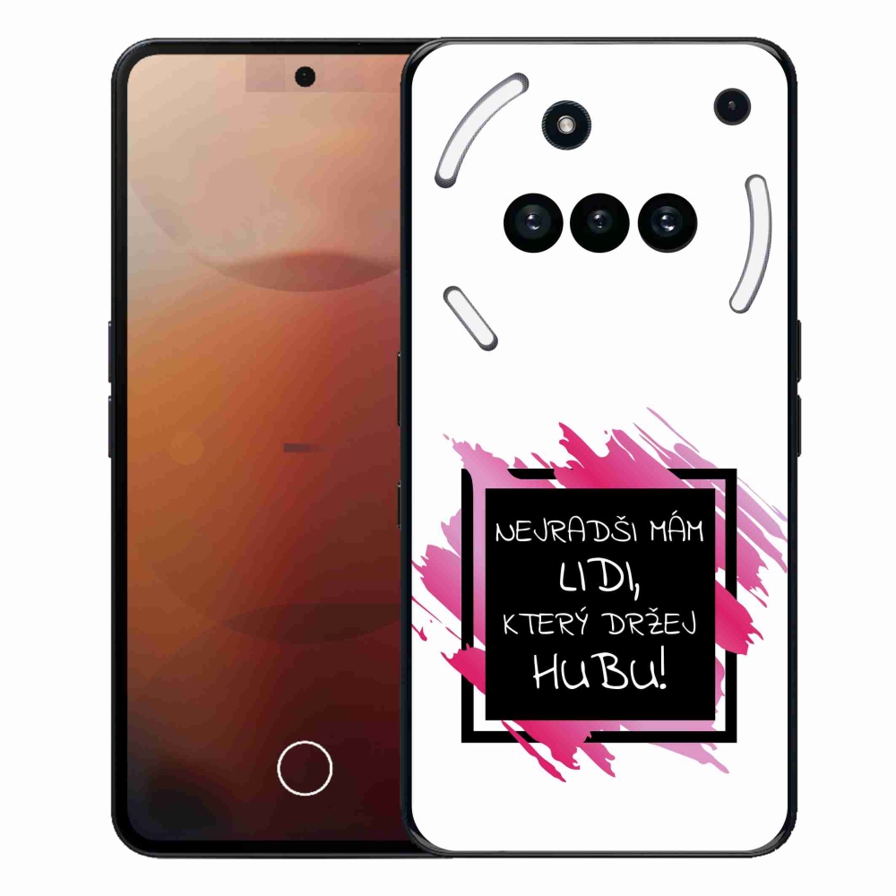 Zselés borító mmCase a Nothing Phone (3a) - vicces szöveg 7 fekete-fehér háttérrel