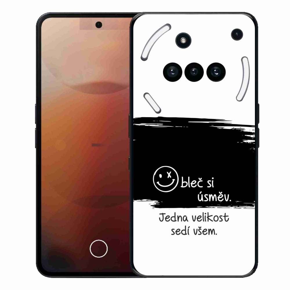 Zselés borító mmCase a Nothing Phone (3a) - vicces szöveg 8 fekete-fehér háttérrel