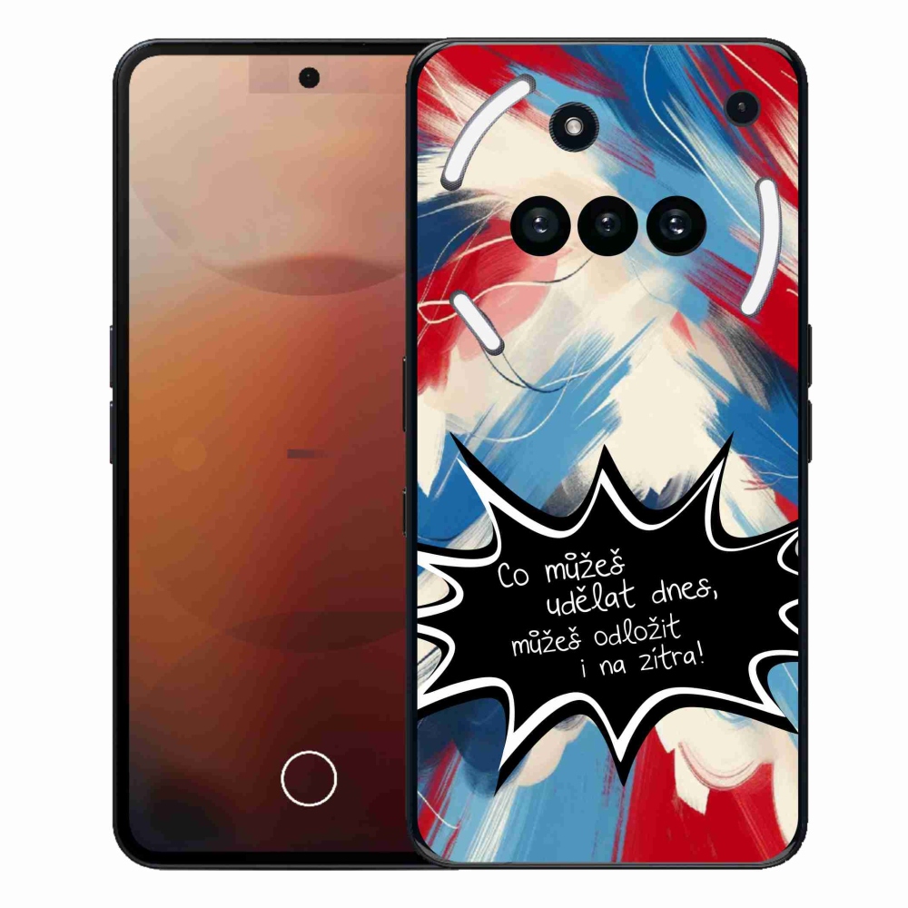 Zselés borító mmCase a Nothing Phone (3a) - vicces szöveg 9 fekete háttér