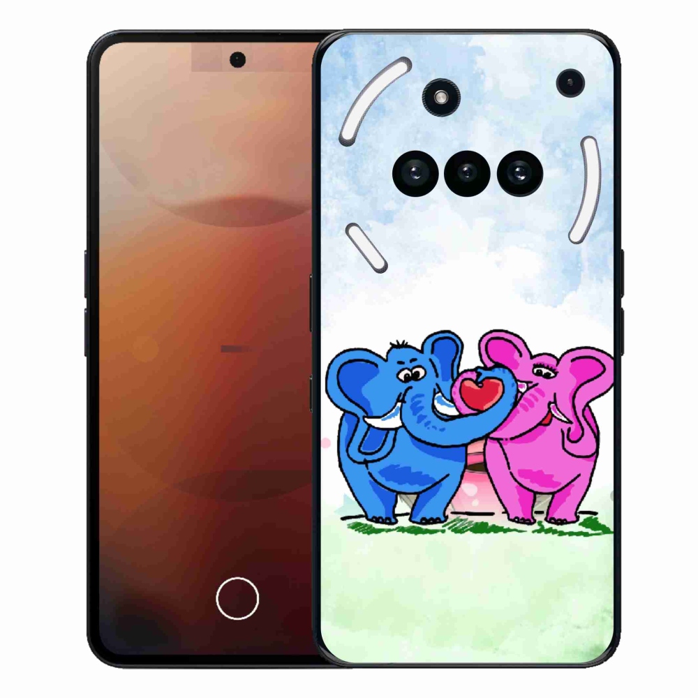 Zselés borító mmCase a Semmi telefonhoz (3a) - szerelmes elefántok