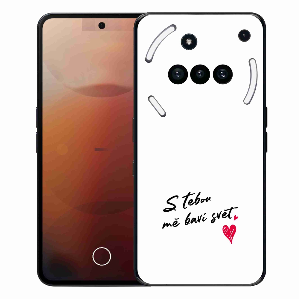 Zselés borító mmCase a Nothing Phone (3a) - szerelmes szöveg 1 fehér háttér