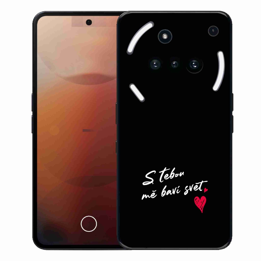 Zselés borító mmCase a Nothing Phone (3a) - szerelmes szöveg 1 fekete háttér
