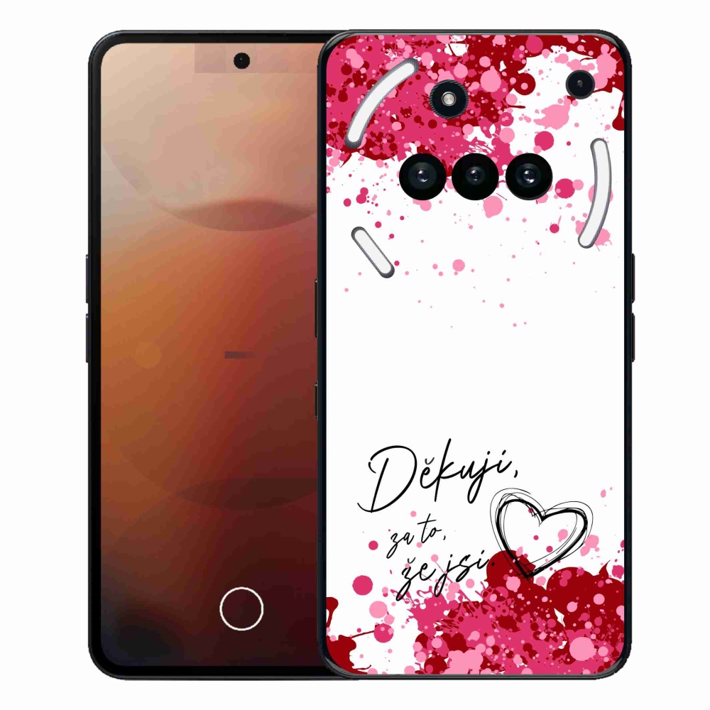 Gél borító mmCase a Nothing Phone (3a) - szerelem szöveg 2 fehér háttérrel