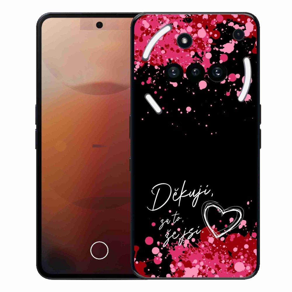 Zselés borító mmCase a Nothing Phone (3a) - love text 2 fekete háttérrel