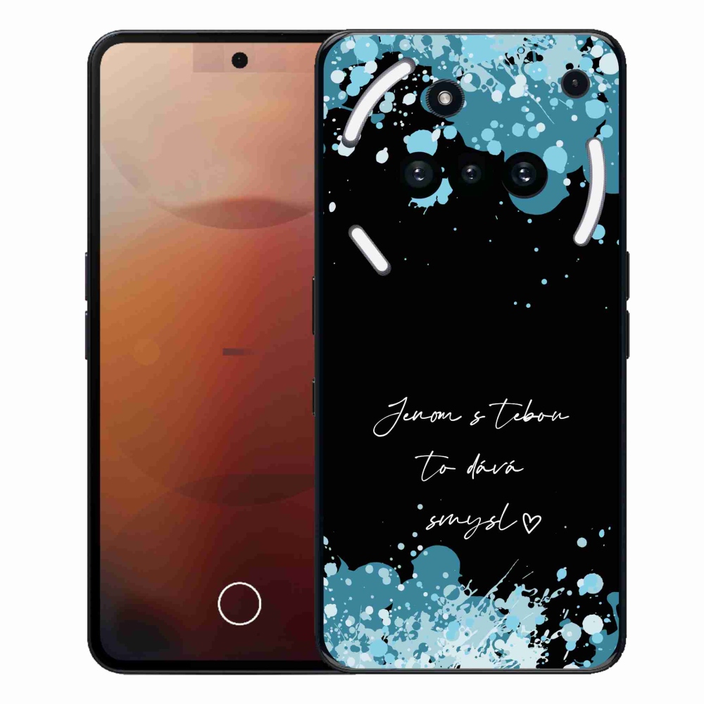 Zselés borító mmCase a Nothing Phone (3a) - szerelmes szöveg fekete háttérrel