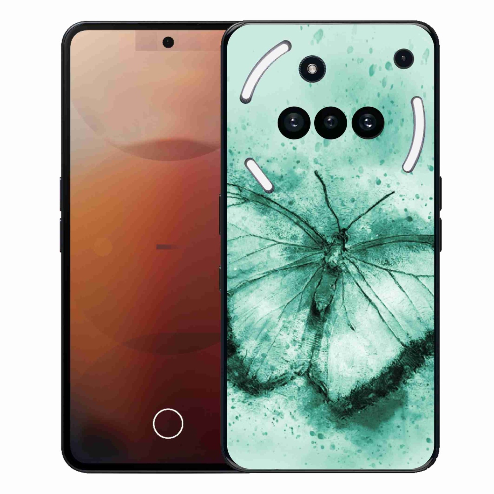 Zselés tok mmCase a Nothing Phone-hoz (3a) - zöld pillangó
