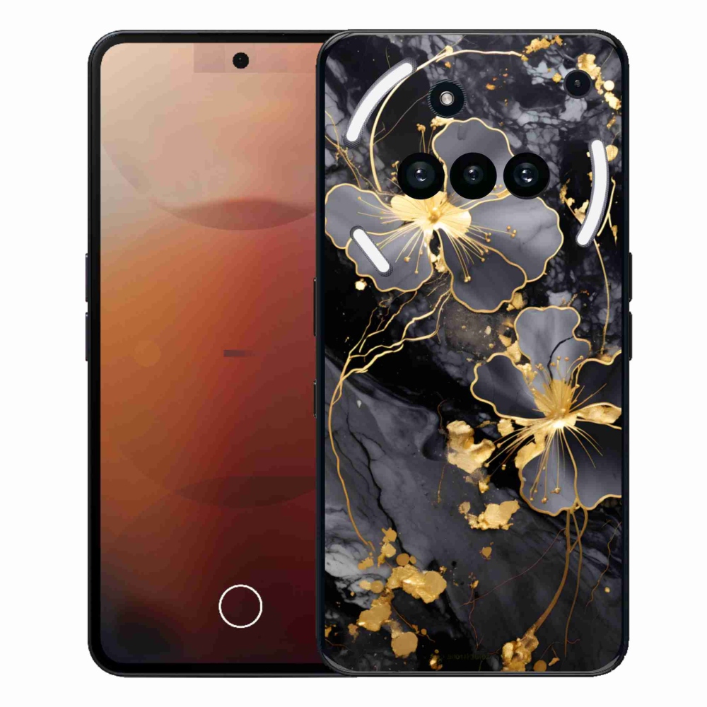 Zselés borítás mmCase a Nothing Phone (3a) - arany virágok