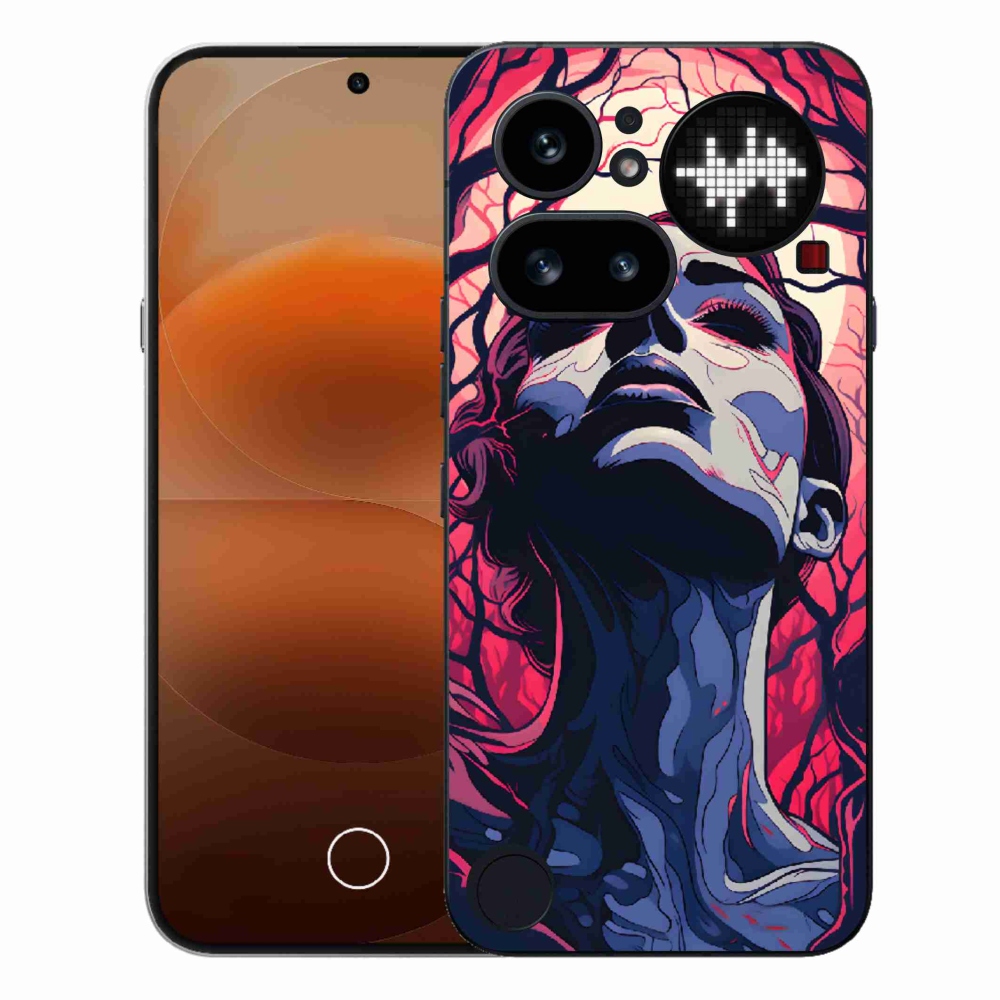 Zselés borítás mmCase a Nothing Phone (4a) készülékhez - absztrakt arc