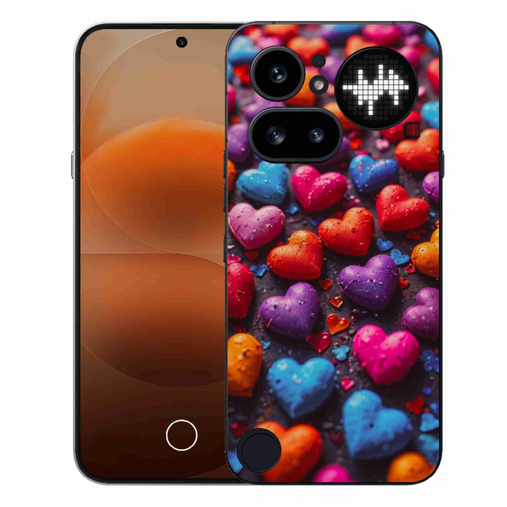 Zselés borító mmCase a Nothing Phone (4a) telefonhoz - színes szívecske