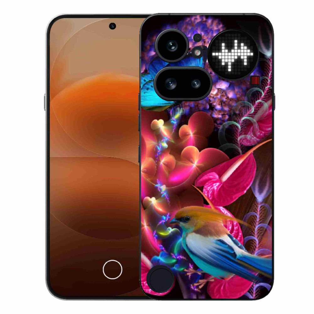 Zselés borító mmCase a Nothing Phone (4a) - színes virágokhoz