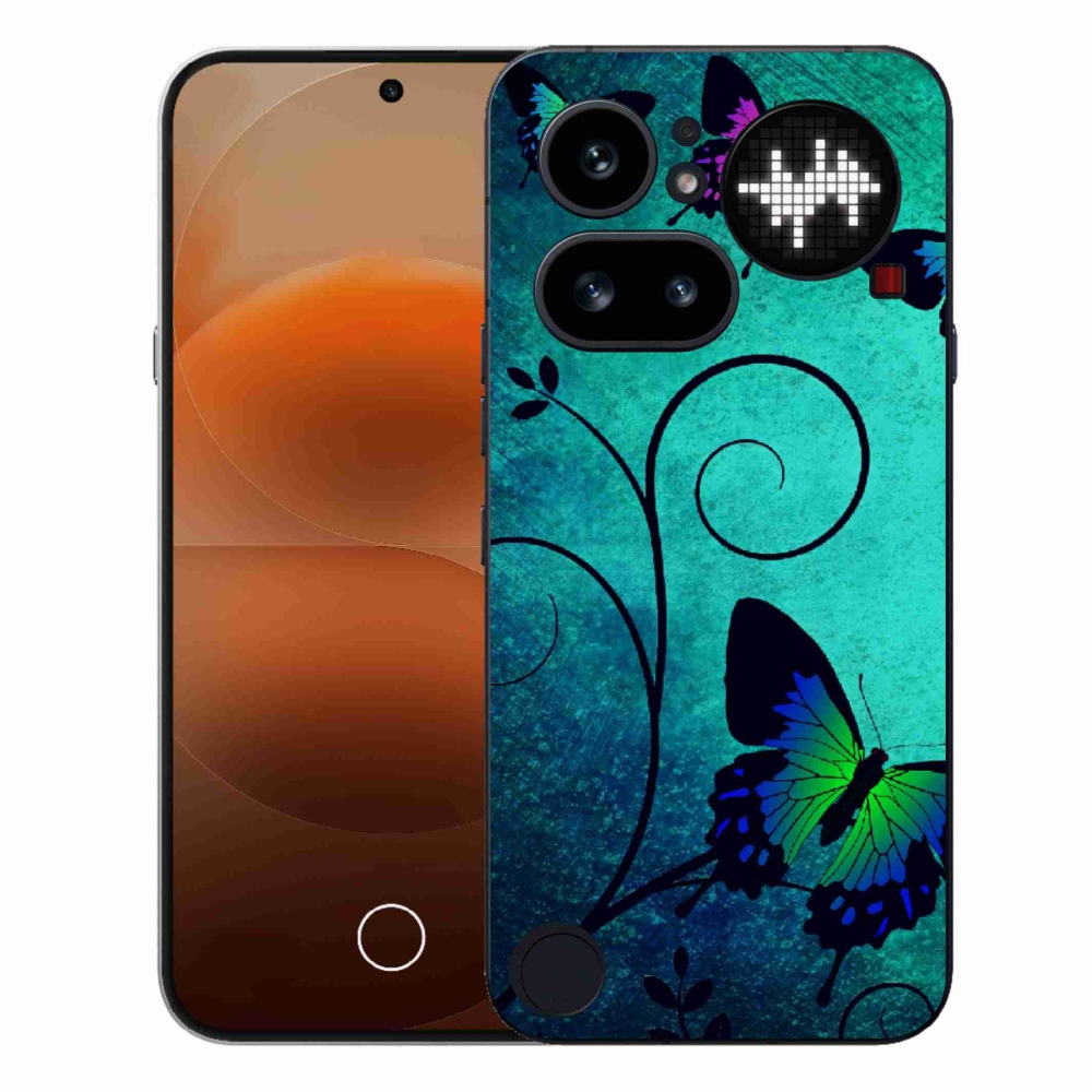 Zselés borító mmCase a Nothing Phone (4a) - színes pillangókhoz