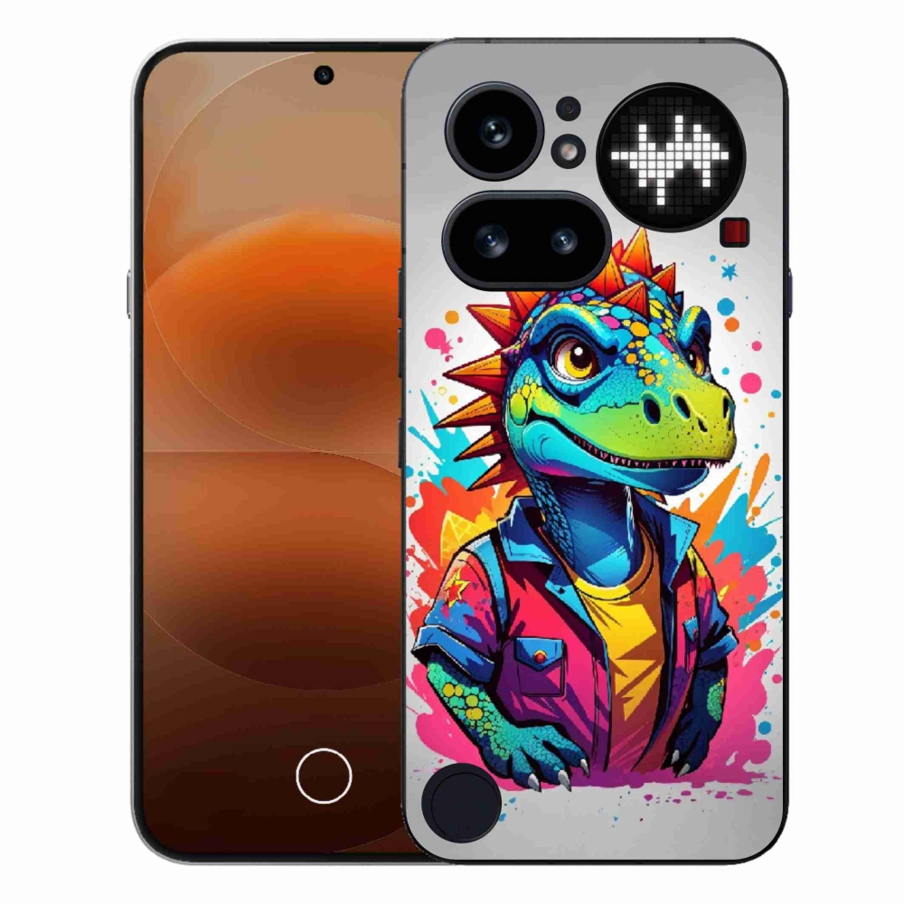 Zselés borító mmCase a Nothing Phone (4a) telefonhoz - színes dinoszauruszok