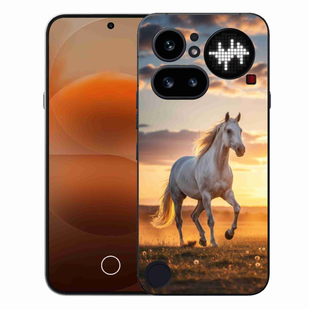 Zselés borító mmCase a Nothing Phone-hoz (4a) - futó fehér ló 2