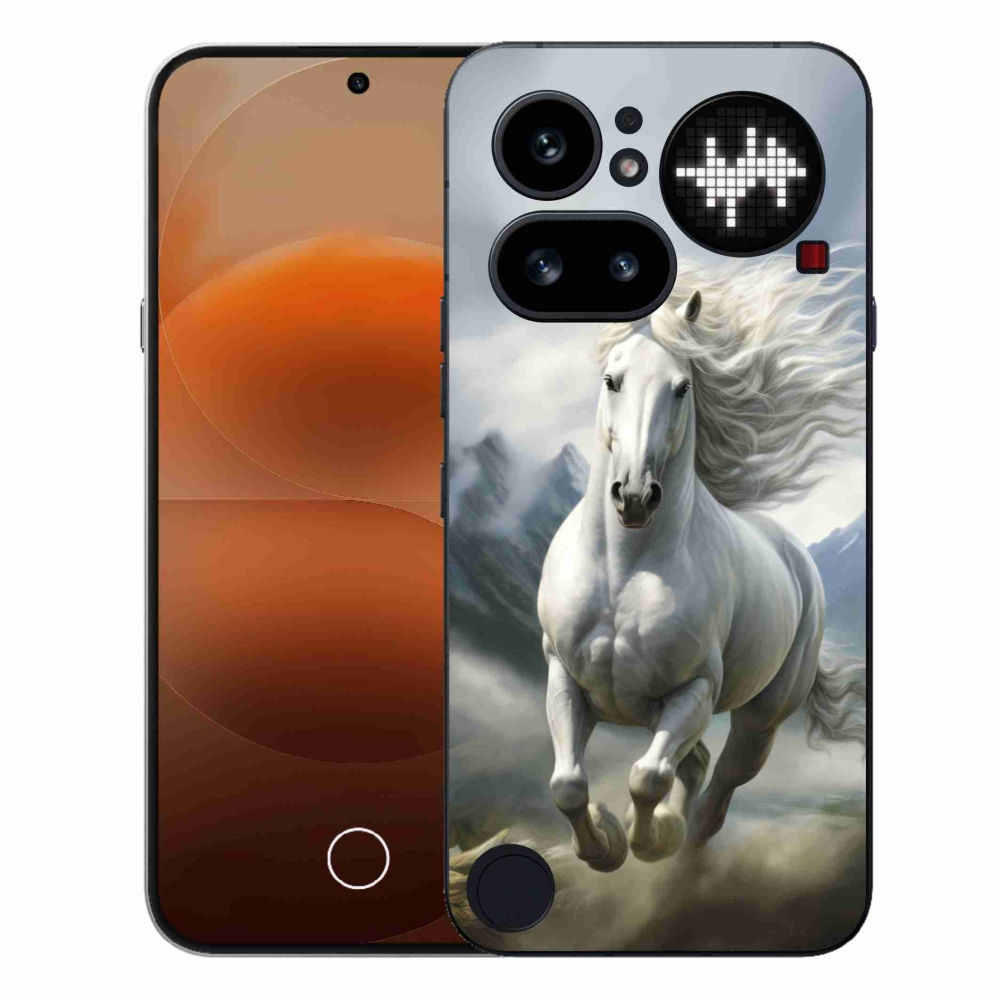 Zselés borító mmCase a Nothing Phone (4a) - futó fehér ló 3