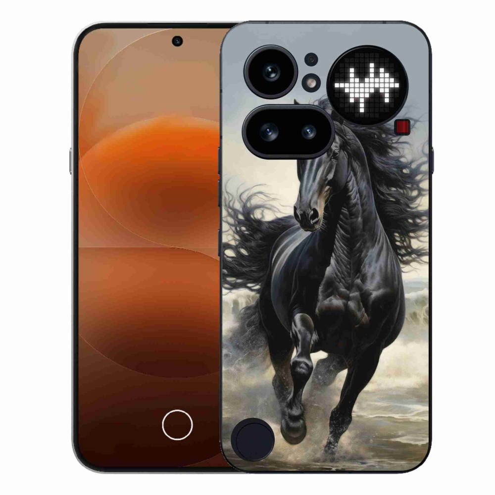 Zselés borítás mmCase a Nothing Phone (4a) - futó fekete ló