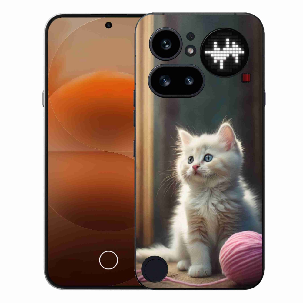Zselés borító mmCase a Nothing Phone (4a) - fehér cica 2
