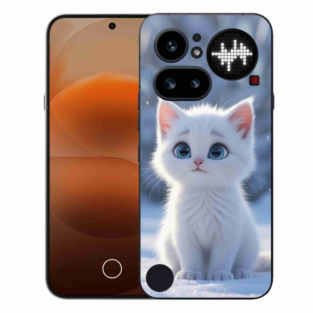 Zselés borító mmCase a Nothing Phone (4a) - fehér cica 3