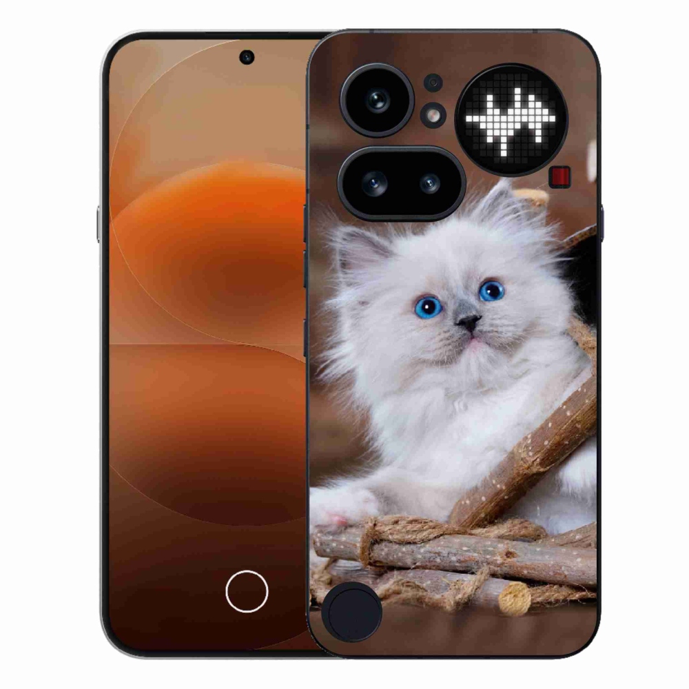 Zselés borítás mmCase a Nothing Phone (4a) telefonhoz - fehér cica