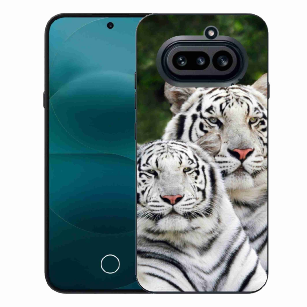 Zselés borítás mmCase a Nothing Phone (4a) - fehér tigrisek