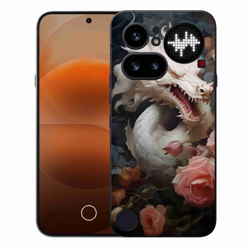 Zselés borítás mmCase a Nothing Phone (4a) készülékhez - fehér sárkány