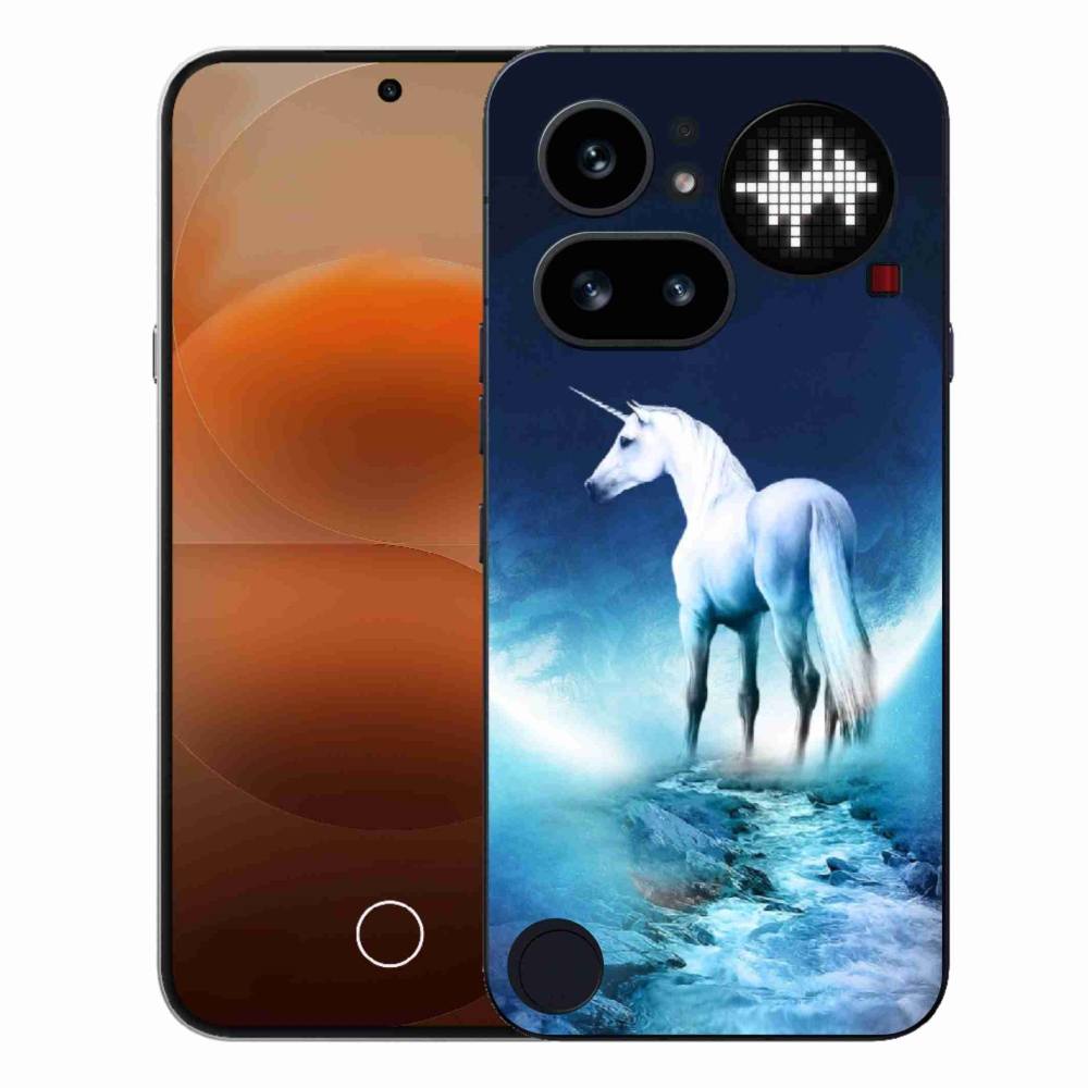 Zselés tok mmCase a Nothing Phone (4a) készülékhez - fehér egyszarvú