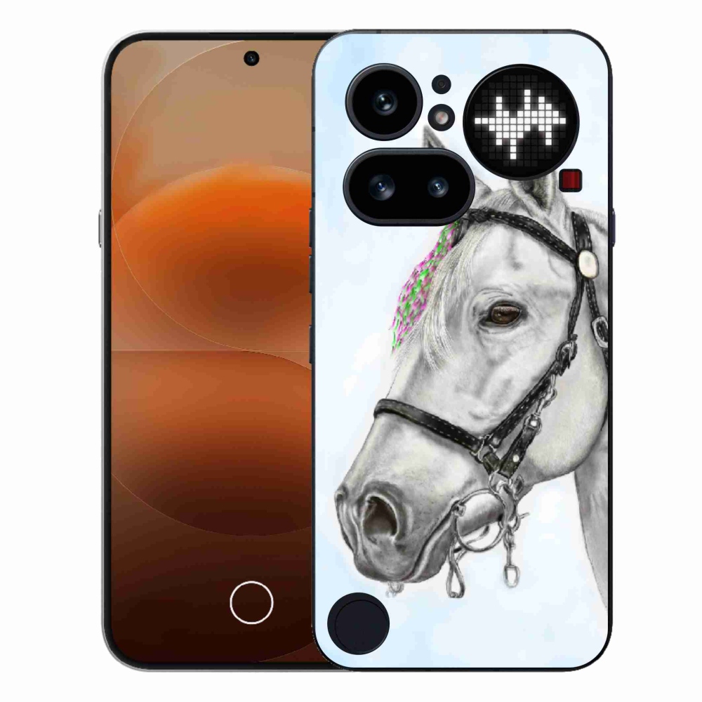 Zselés tok mmCase a Nothing Phone-hoz (4a) - fehér ló 1