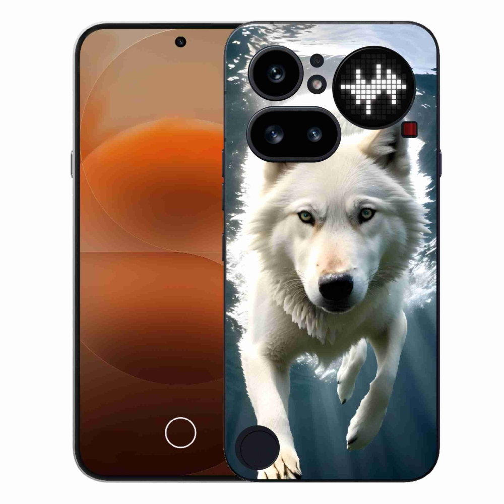 Zselés borítás mmCase a Nothing Phone (4a) készülékhez - fehér farkas