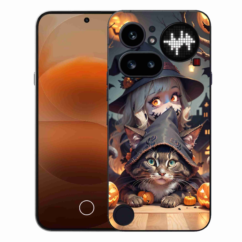 Zselés borítás mmCase a Nothing Phone (4a) - boszorkány macskával