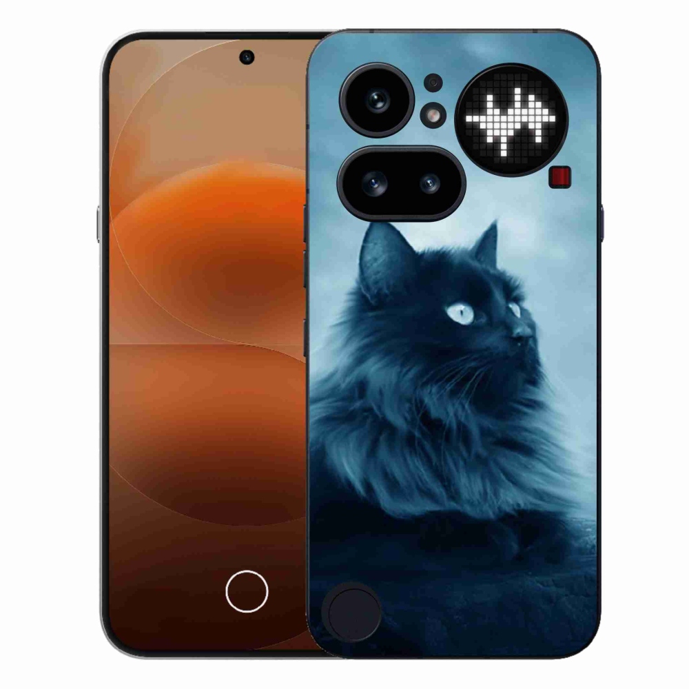 Zselés tok mmCase a Nothing Phone (4a) - fekete cat 1