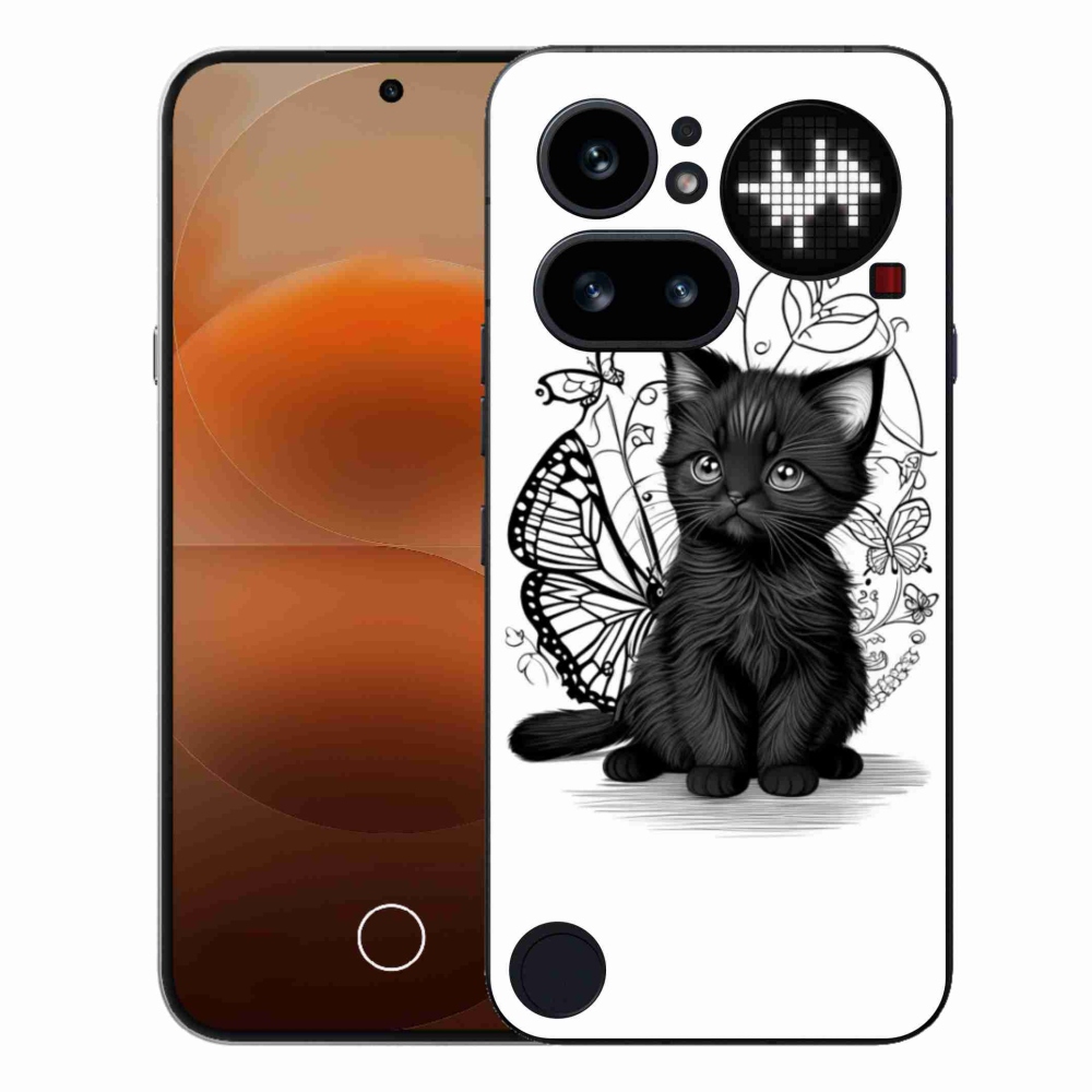 Zselés borítás mmCase a Nothing Phone (4a) telefonhoz - fekete cica