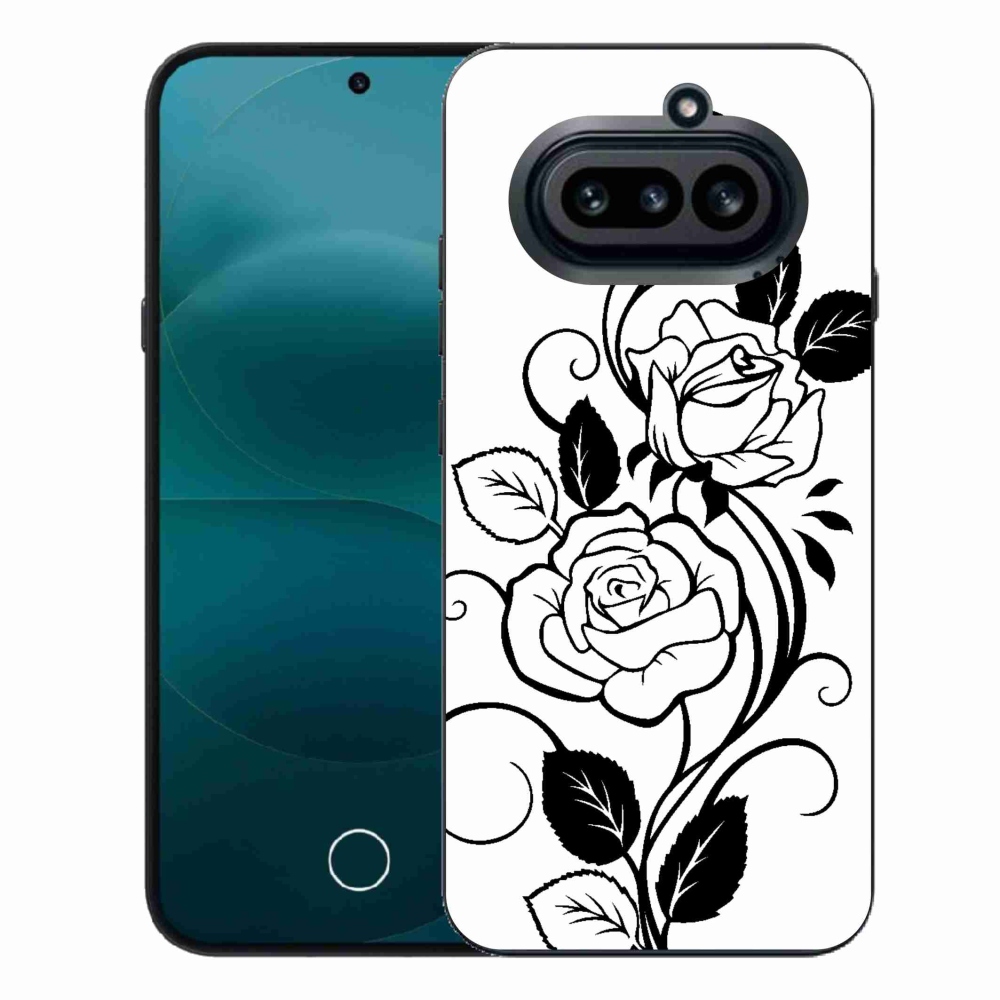 Zselés tok mmCase a Nothing Phone (4a) telefonhoz - fekete-fehér rózsa