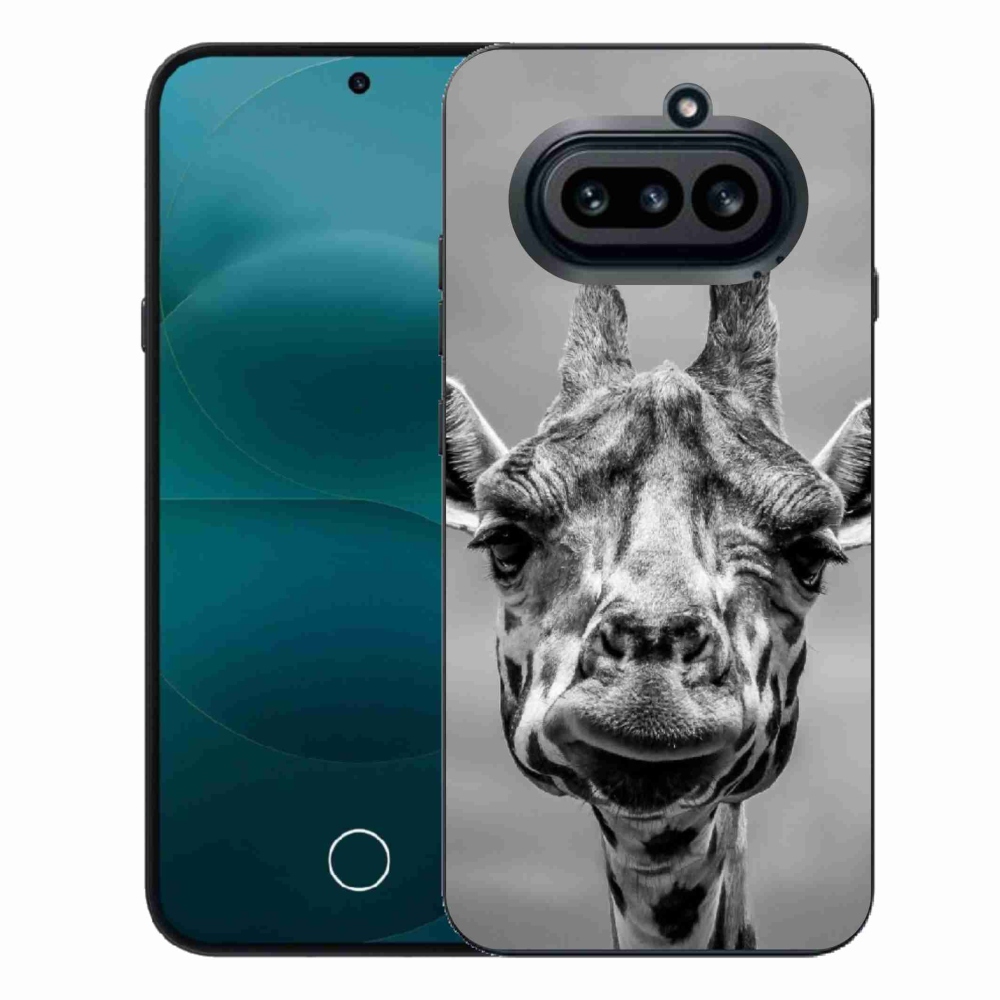 Zselés tok mmCase a Nothing Phone (4a) telefonhoz - fekete-fehér zsiráf