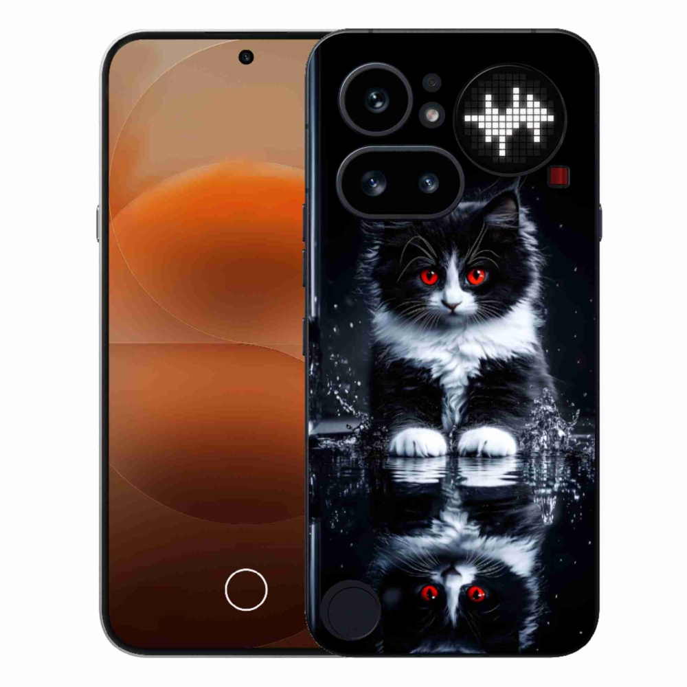 Zselés borítás mmCase a Nothing Phone (4a) telefonhoz - fekete-fehér cica