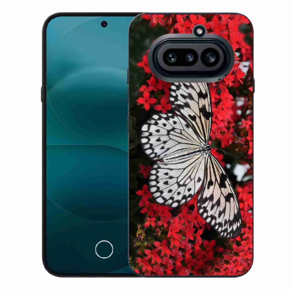 Zselés tok mmCase a Nothing Phone (4a) telefonhoz - fekete-fehér pillangó 1