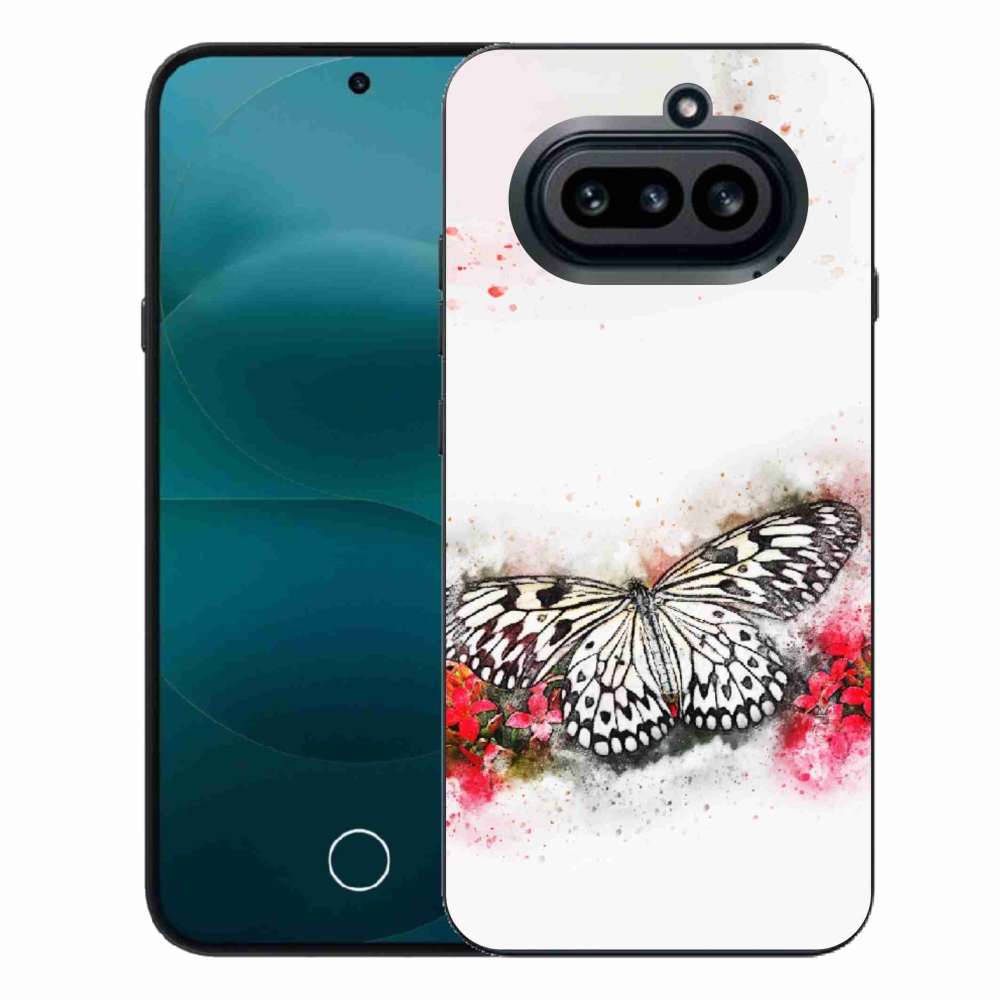 Zselés tok mmCase a Nothing Phone (4a) telefonhoz - fekete-fehér pillangó